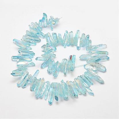 Galvaniques quartz naturel perles de cristal brins, teint, nuggets