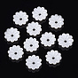 10-Petal ABS Plastic Imitation Pearl Bead Caps, Flower
