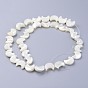 Natural White Shell Beads Strands, Mother of Pearl Shell Beads, Moon, 12x11x3mm, Hole: 1mm