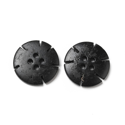 4-Hole Dyed Natural Coconut Buttons, Flower