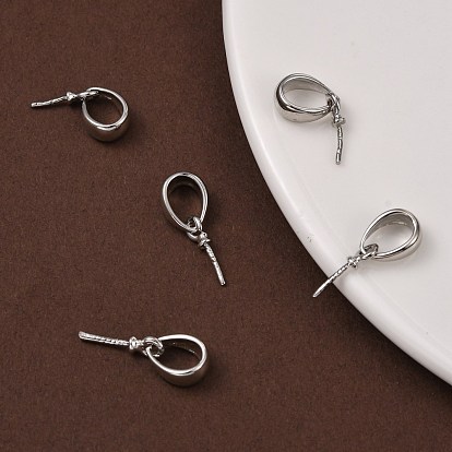 Latón taza perla clavija fianzas pin colgantes, por medio perforó perlas, 12x2.5 mm, agujero: 5x8 mm, pin: 1 mm