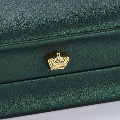 Boîte à bijoux en cuir pu, avec couronne royale, pour boîte d'emballage de bracelet, carrée