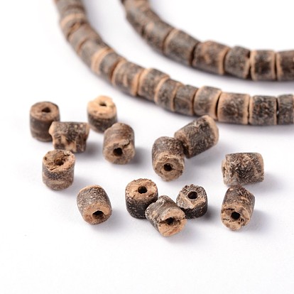 Natural Coconut Column Bead Strands, 3.5x2~5mm, Hole: 1mm, about 193pcs/strand, 22.8 inch