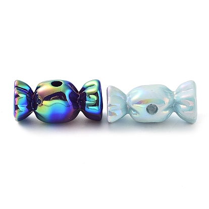 UV Plating Acrylic Opaque Beads, Iridescent, Candy