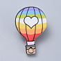 Acrylic Safety Brooches, with Iron Pin, Hot-air Balloon