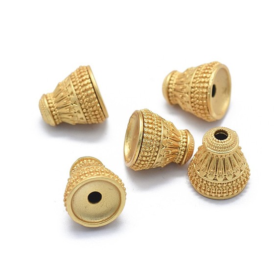 Brass Beads, Long-Lasting Plated, Cone