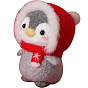 Pingüino con girasol/pastel/colgante de corazón decoración diy kits de fieltrado con aguja para principiantes, incluyendo lana, aguja de fieltro, tablero de espuma, instrucción