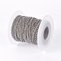 304 Stainless Steel Cable Chain, Soldered, with Spool, Oval