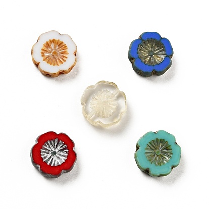 Transparent Czech Glass Beads, Flower