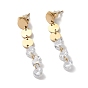 Dangle boucles d'oreille de verre, 304 bijoux en acier inoxydable pour femmes