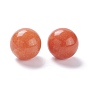 Natural Red Aventurine Beads, No Hole/Undrilled, for Wire Wrapped Pendant Making, Round