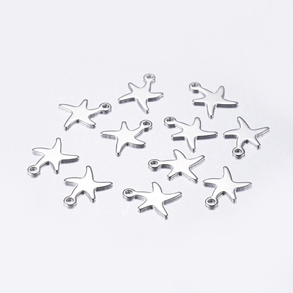 201 Stainless Steel Charms, Starfish/Sea Stars