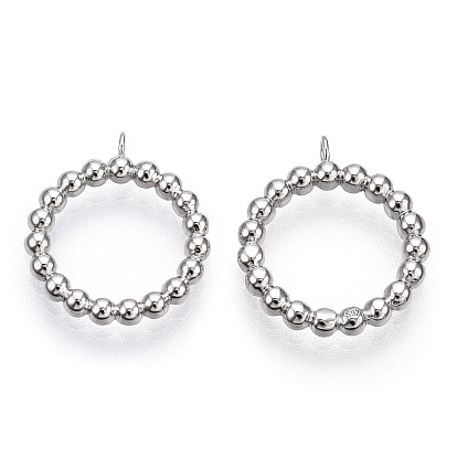 925 стерлингов серебряные подвески, кольцо прелести, без никеля , с печатью s925