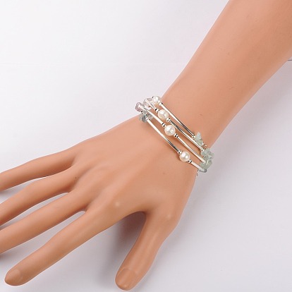 Bracelets de chaîne de copeaux de pierres précieuses, l'argent et le platine, 53mm