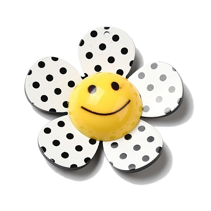 Acrylic Big Pendants, Flower with Smile