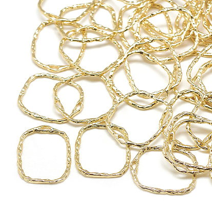 Brass Open Back Bezel Pendants, For DIY UV Resin, Epoxy Resin, Pressed Flower Jewelry, Rectangle, Real 18K Gold Plated