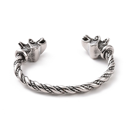 304 bracelet manchette ouvert dragon en acier inoxydable pour hommes femmes