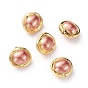 Perlas de concha de perla, con oro chapado fornituras de latón, oval