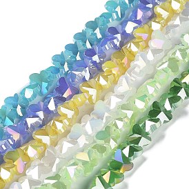 Electroplate Butterfly Glass Beads Strands, Faceted, AB Color Plated
