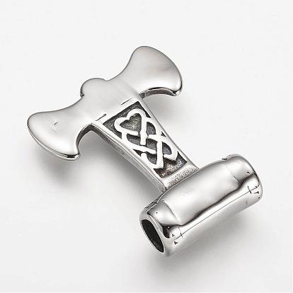 304 Stainless Steel Pendants, Thor's Hammer with Bat