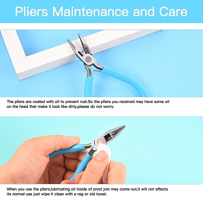 Tri-color Polished Pliers Set, with Bent Nose Plier, Chain Nose Plier & End Cutting Plier