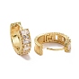 Arracadas rectangulares con circonitas cúbicas, joyas de latón dorado para mujer