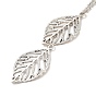 Simple Hollow Leaf Alloy Lariat Necklaces, 16.5 inch