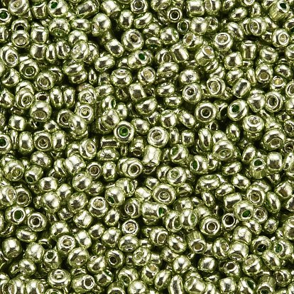 Abalorios de la semilla de cristal, estilo de colores metalizados, rondo