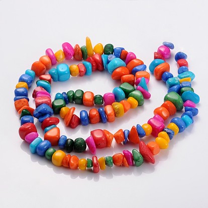Natural Mashan Jade Beads Strands, Dyed, Mixed Color, 10~18x8~13mm, Hole: 1mm, about 130pcs/strand, 36 inch