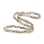 Transparent Electroplate Glass Beads Strands, Faceted, Half Plated, Snowflake