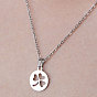 201 Stainless Steel Hollow Clover Pendant Necklace