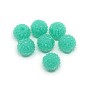 Chunky Resin Rhinestone Bubblegum Ball Beads, Transparent Style, Round, Hole: about 2.5mm