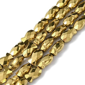 Electroplate Glass Beads Strands, Full Plated, Faceted, Fish