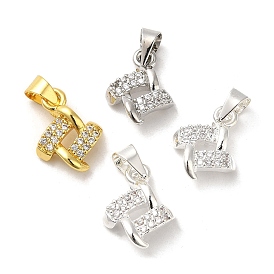 Brass Cubic Zirconia Pendant, Long-Lasting Plated, Lead Free & Cadmium Free, Square Charm