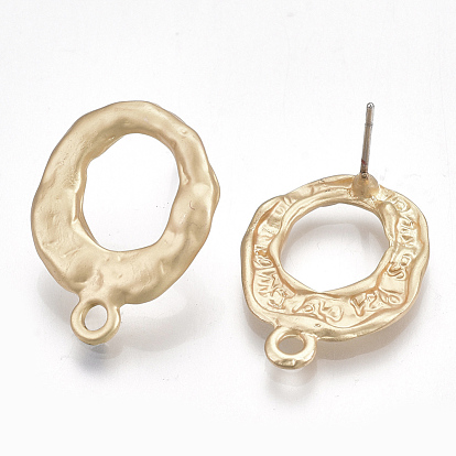 Conclusions de boucle d'oreille en alliage, avec broches en acier, avec boucle, anneau
