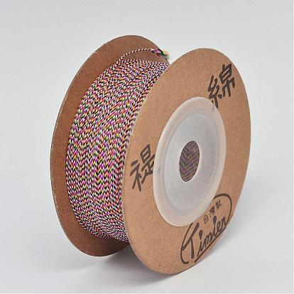 Eco-Friendly Dyed Round Polyester Cords, 0.4mm, about 120yards/roll