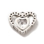 Rack Plating Brass Micro Pave Cubic Zirconia Charms, Cadmium Free & Lead Free, Long-Lasting Plated, Heart with Wing Charm