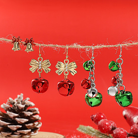 Christmas Earrings Set - Creative Oil Dripping Santa Claus Tree Studs - Festive Ear Decor.