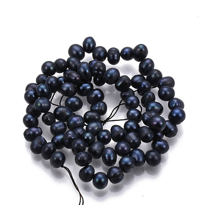 Natural Cultured Freshwater Pearl Beads Strands, Dyed, Potato