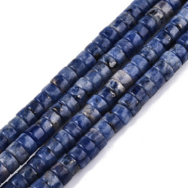 Natural Sodalite Beads Strands, Heishi Beads, Flat Round/Disc