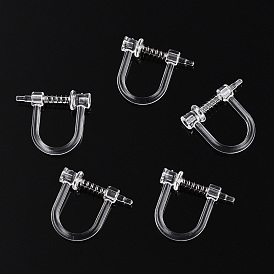 Resin Clip-on Earring Converter, Screw Earring Clips with Stainless Steel Spring