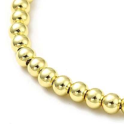 Bracelets coulissants à perles rondes en laiton plaqué en rack pour femmes, plaqué longue durée, sans nickel et sans plomb