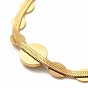 Chapado iónico (ip) 304 pulseras de cadena de serpiente de acero inoxidable, Pulseras de eslabones de turquesa sintética con números romanos para mujer.