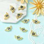 Alloy Rhinestone Pendants, Heart with Wings Charms, Light Gold