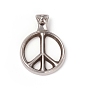 304 Stainless Steel Pendants, Peace Sign with Star