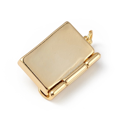 Eco-Friendly Rack Plating Brass Pendants, with Jump Ring, Lead Free & Cadmium Free, Long-Lasting Plated, Envelope Charm
