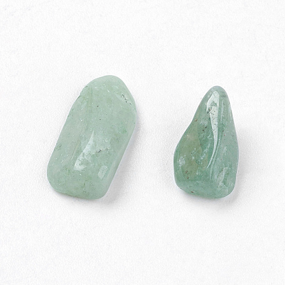 Perles naturelles en aventurine verte, pierre tombée, pas de trous / non percés, puces