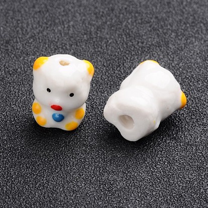 Handmade Porcelain Beads, Famille Rose Porcelain, Twelve Chinese Zodiac Signs, 16~20x12~20x10~15mm, Hole: 2~3mm