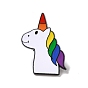 Pin de esmalte de unicornio del orgullo del arco iris, insignia de aleación animal para ropa de mochila, electroforesis negro