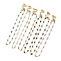 Collar de cadena de eslabones con cuentas redondas de vidrio, oro 304 joyas de acero inoxidable para mujer.